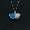 Diamond Shell Aroma Necklace - Aqua | Energy & Healing | Diffuse on the go | Sterling Silver Chain-0
