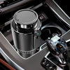 12V Dual Function Car Beverage Holder with Digital Display - Heating and Cooling Electric Cup for Fast Temperature Control
