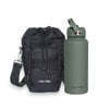 Bundle: Pea Green 1L Insulated Bottle + Black DayTrip Mini Bag