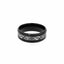 Black Beveled Edge Band Ring with Stripe Pattern