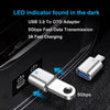 LED USB 3.0 to Type-C Adapter - OTG USB-C and USB-A to Micro USB Female Connector for Samsung, Xiaomi, and POCO Devices