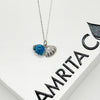 Diamond Shell Aroma Necklace - Aqua | Energy & Healing | Diffuse on the go | Sterling Silver Chain-0
